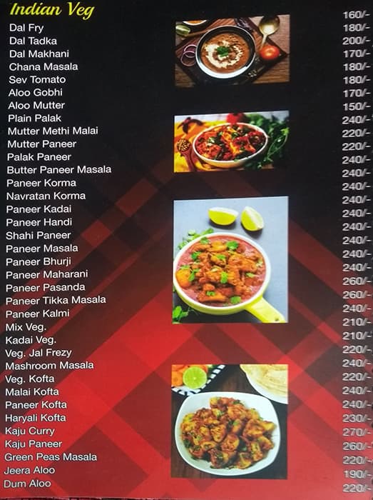Tadka family restaurant menu