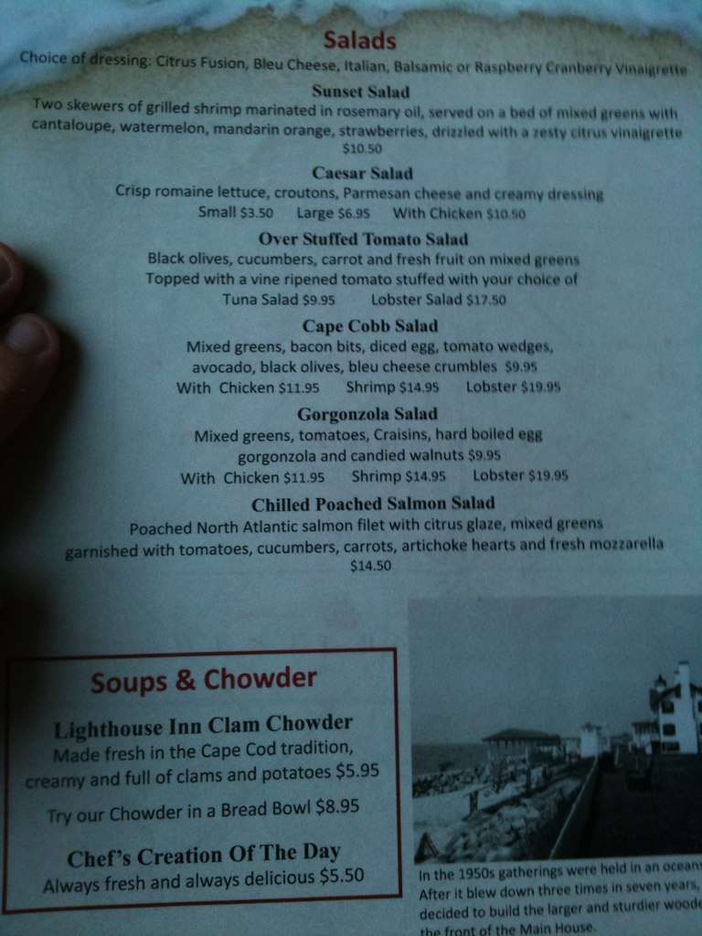 Carta de Lighthouse Inn