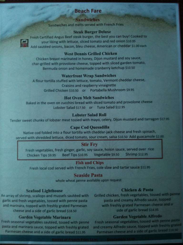 Carta de Lighthouse Inn