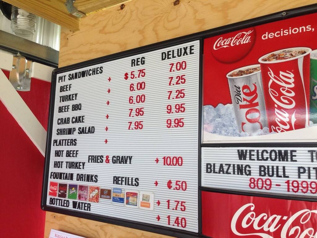 Blazing Bull Pit Beef Menu, Menu for Blazing Bull Pit Beef