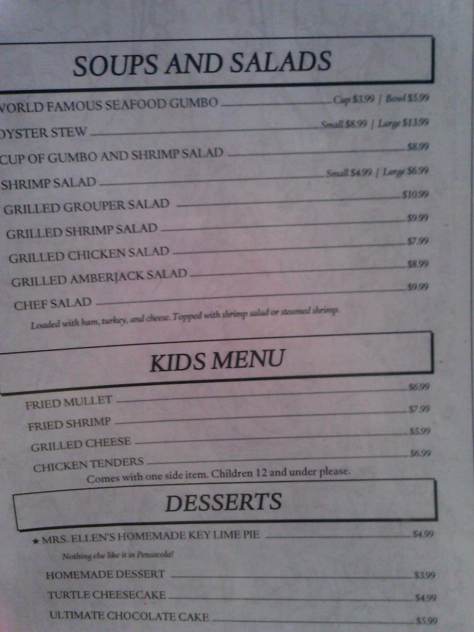 Sam's Seafood Restaurant Menu Urbanspoon/Zomato