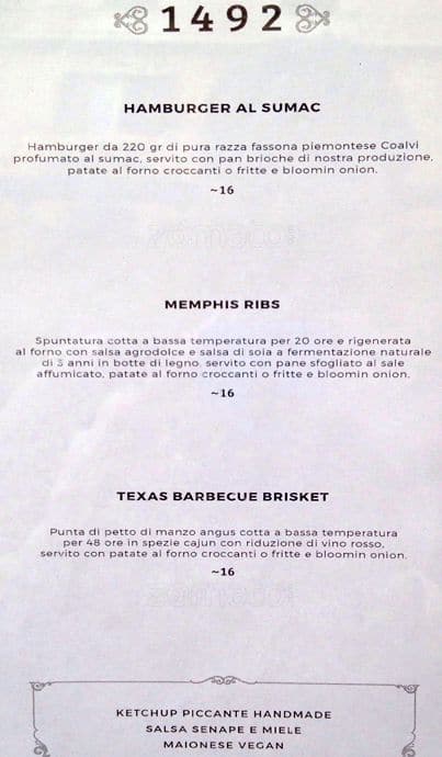 Menu di Ristorante Dorsia 