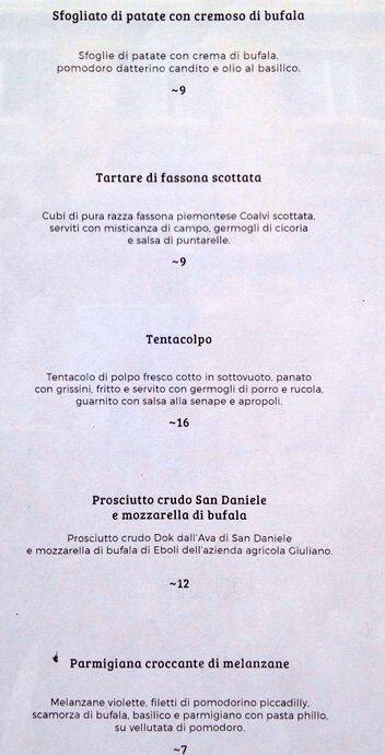 Menu di Ristorante Dorsia 