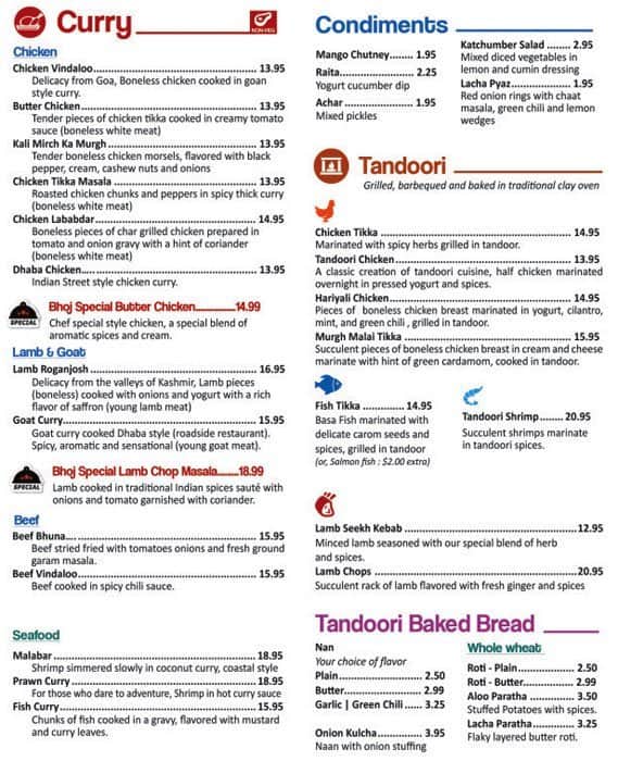 Bhoj menu