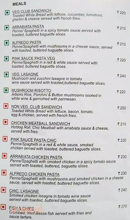 Wenger's menu