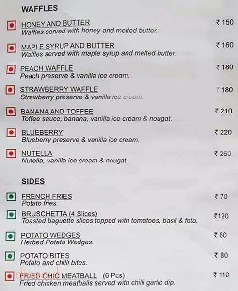 Wenger's menu