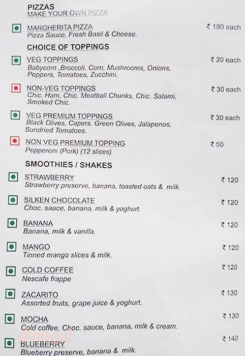 Wenger's menu