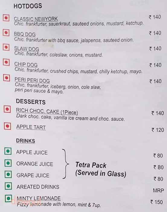 Wenger's menu