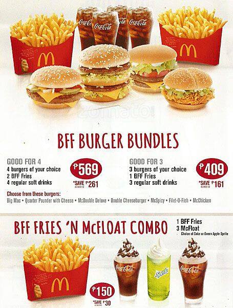 Mcdonald S Menu Menu For Mcdonald S Don Galo Paranaque City