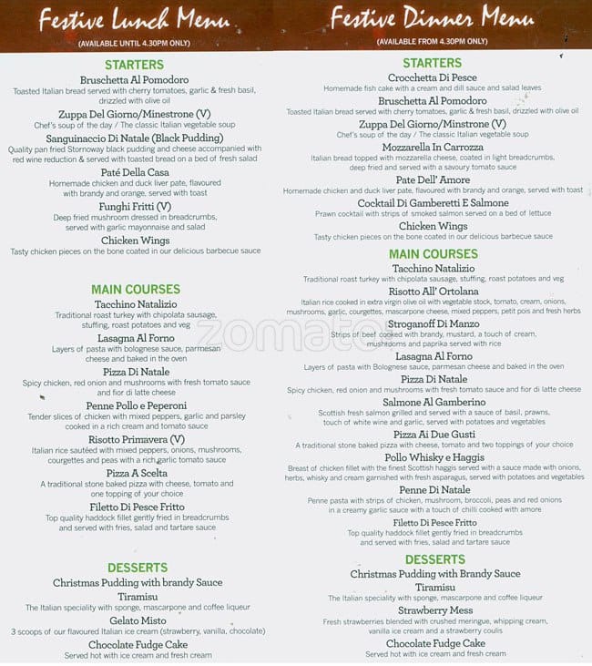 Menu at Amore pizzeria, Glasgow, 30 Ingram St