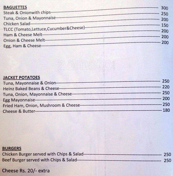 Friends Bar & Restaurant menu