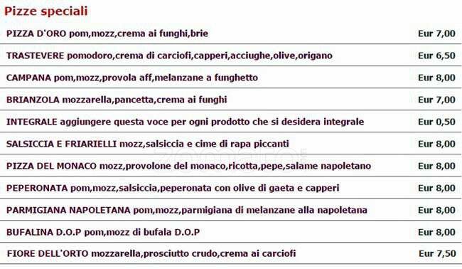 Menu di Pizza D'ok Milano e Sandwich for you 