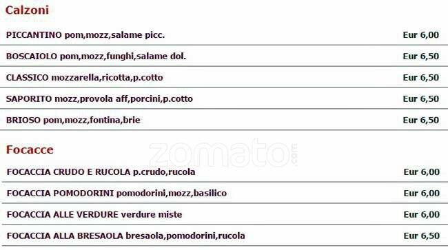 Menu di Pizza D'ok Milano e Sandwich for you 