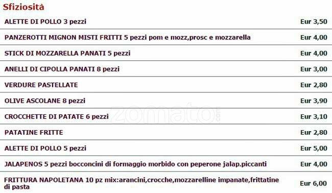 Menu di Pizza D'ok Milano e Sandwich for you 
