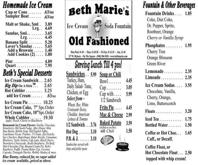 Beth S Cafe Menu Prices Beth S Cafe Menu Prices
