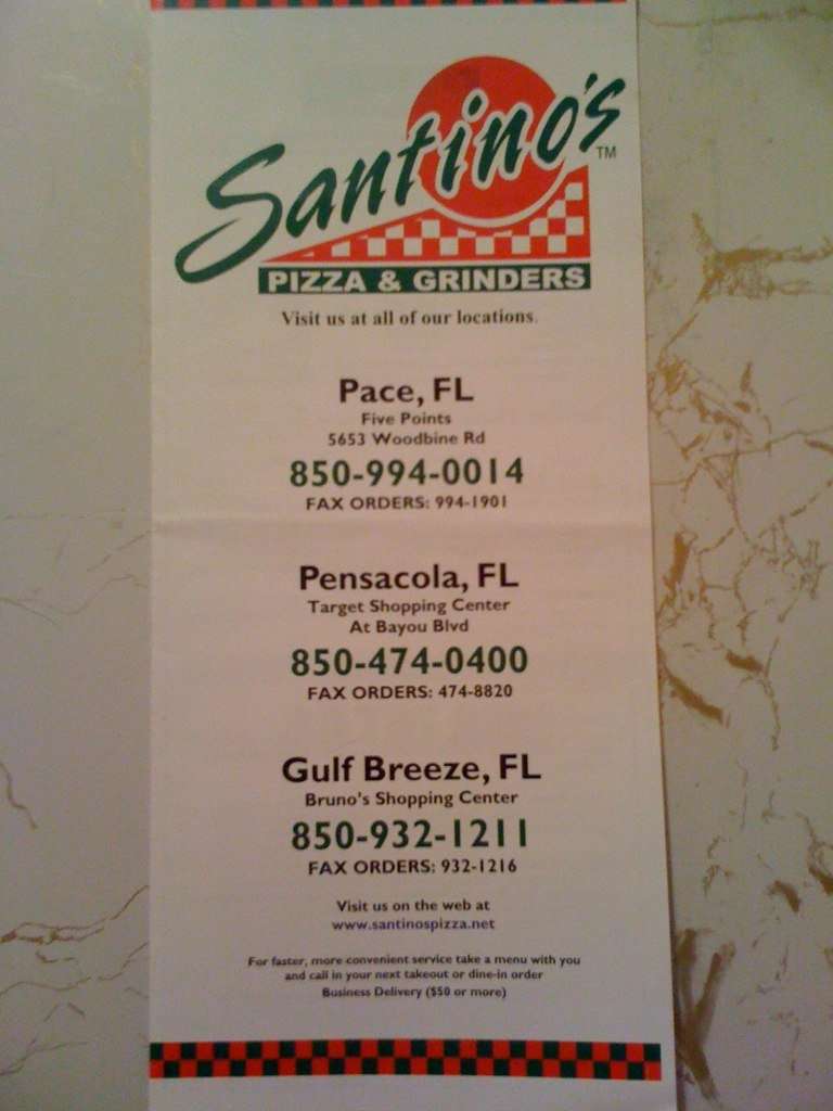 Santino's Pizza & Grinders Menu Urbanspoon/Zomato