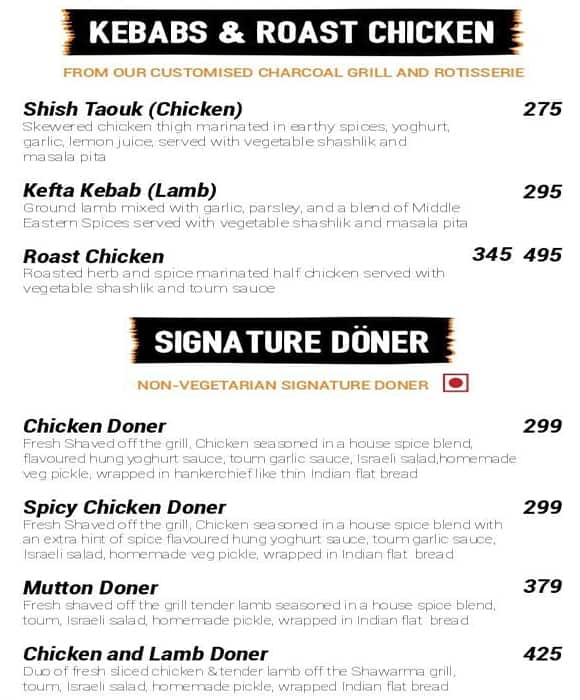 Doner & Gyros - Patiala menu