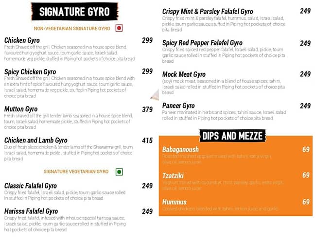 Doner & Gyros - Patiala menu