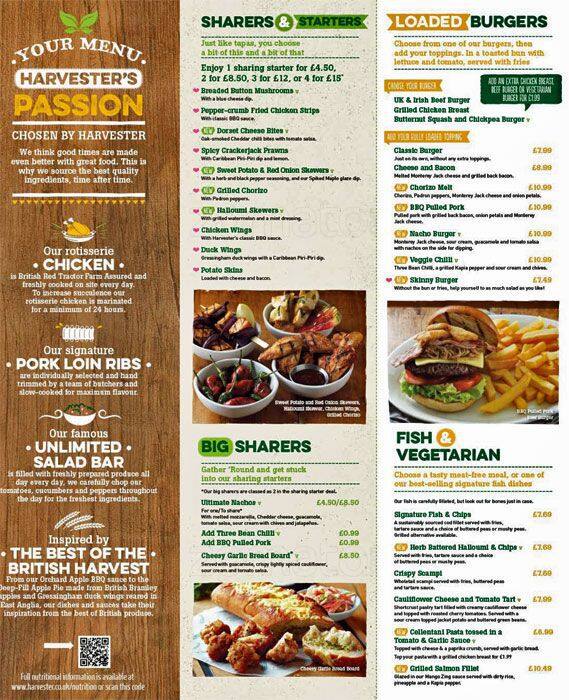 Harvester Menu