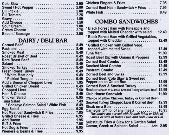 New Yorker Deli Menu Menu For New Yorker Deli Downtown Yonge Toronto