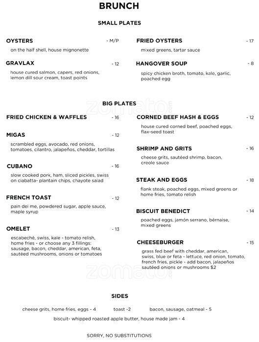 Sidecar Menu, Menu for Sidecar, South Slope, New York City Urbanspoon/Zomato