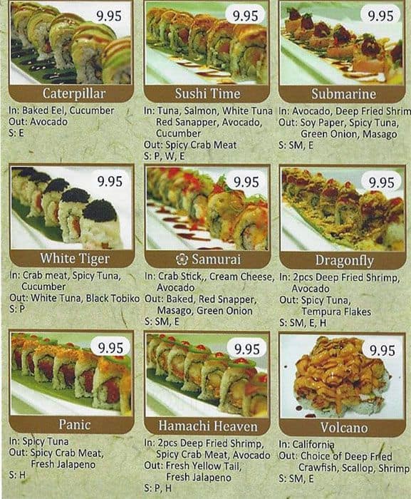 Menu at Love Sushi restaurant, Frisco, FM 423