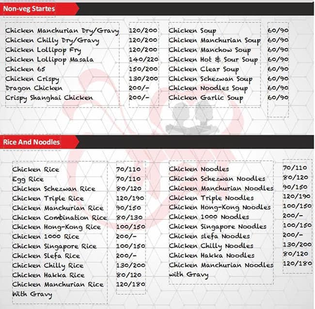 Menu of Maitri Chinese Cafe, Badlapur, Thane