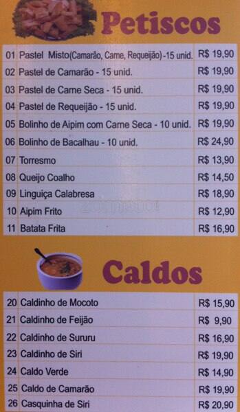 Rei do Baião cardápio