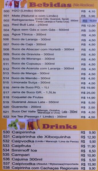 Rei do Baião cardápio