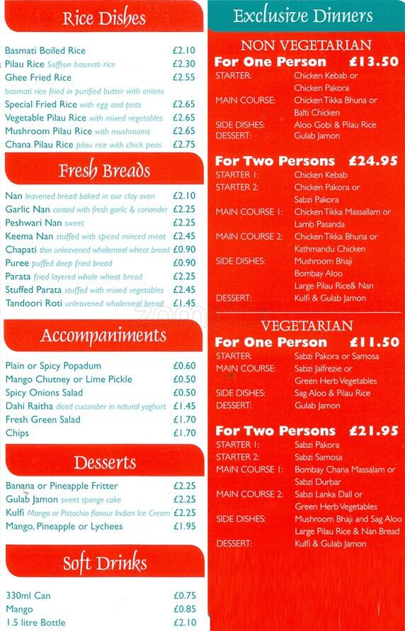 Abdul's Takeaway Edinburgh menu