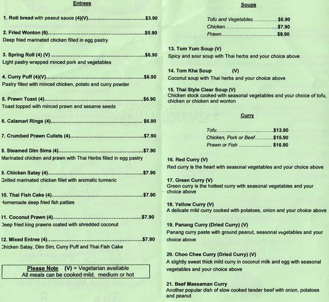 Pan Thai Restaurant Menu, Menu for Pan Thai Restaurant, Camp Hill