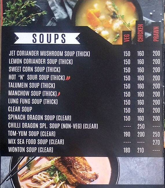 Chilli Dragon The Korean Cafe menu