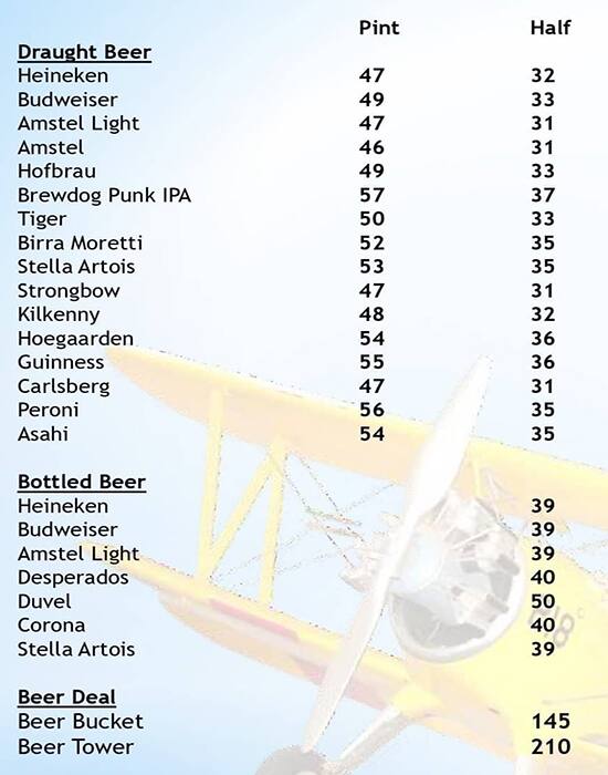 Menu of Biggles Pub Millennium Airport Hotel Dubai, Al Garhoud, Dubai