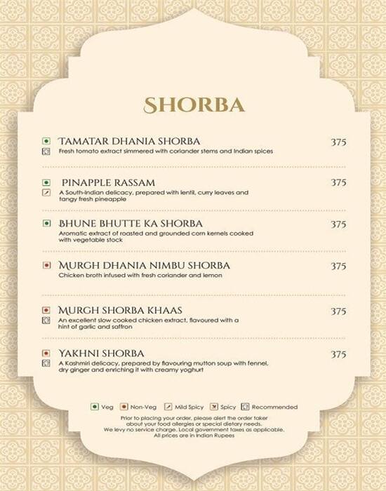 Menu of Tadka Ramada Plaza, Nadesar, Varanasi