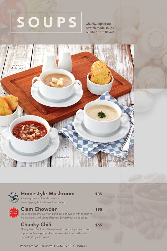 Menu at RACKS, Cebu City, Upper Ground Floor