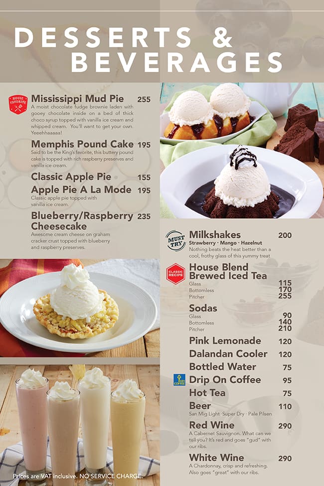 Menu at RACKS, Cebu City, Upper Ground Floor