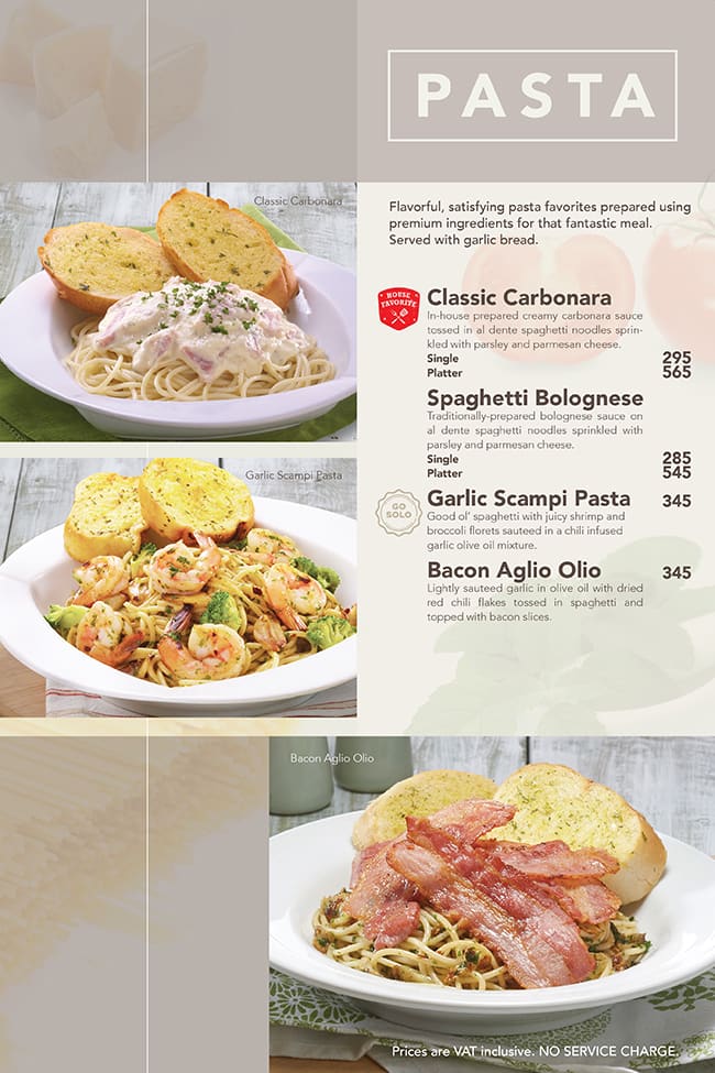 Menu at RACKS, Cebu City, Upper Ground Floor
