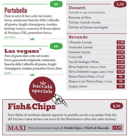 Menu di Premiata Panineria 