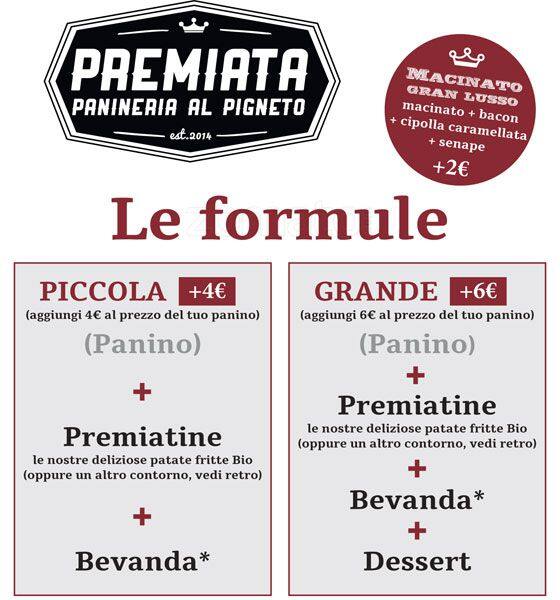 Menu di Premiata Panineria 