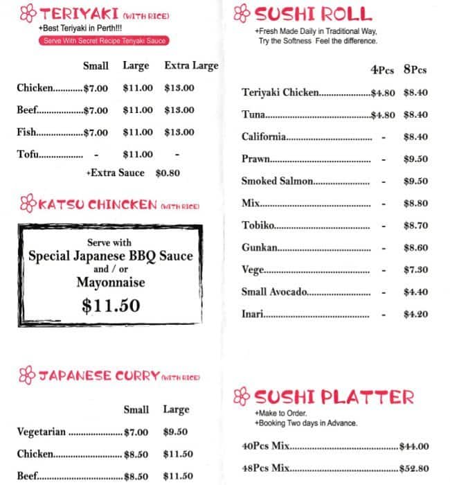 Meshiya Menu Menu at Meshiya Japanese Cuisine restaurant, Whiteman