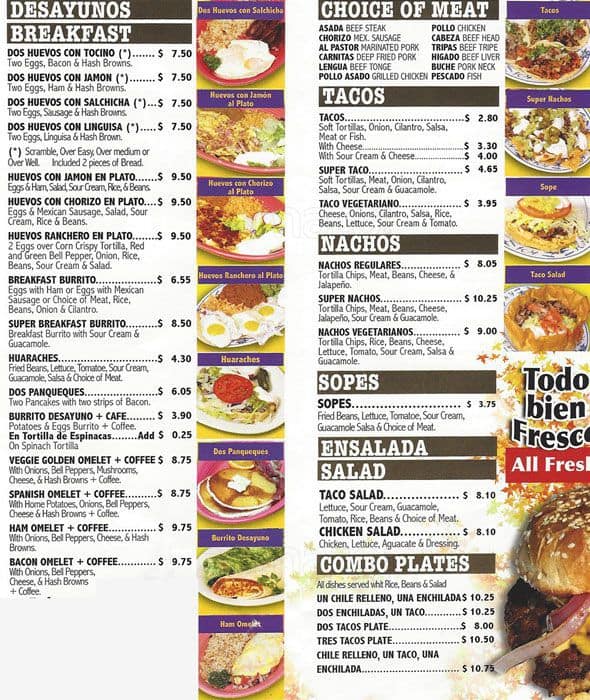 El Taco Loco 2 Menu, Menu for El Taco Loco 2, Mission District, San