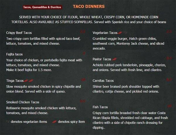 Trudy's menu
