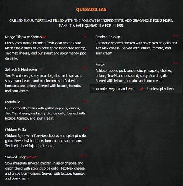 Trudy's menu