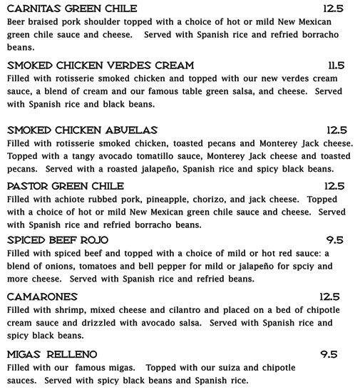 Trudy's menu
