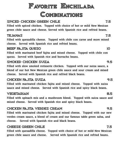 Trudy's menu