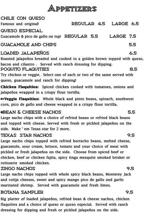 Trudy's menu