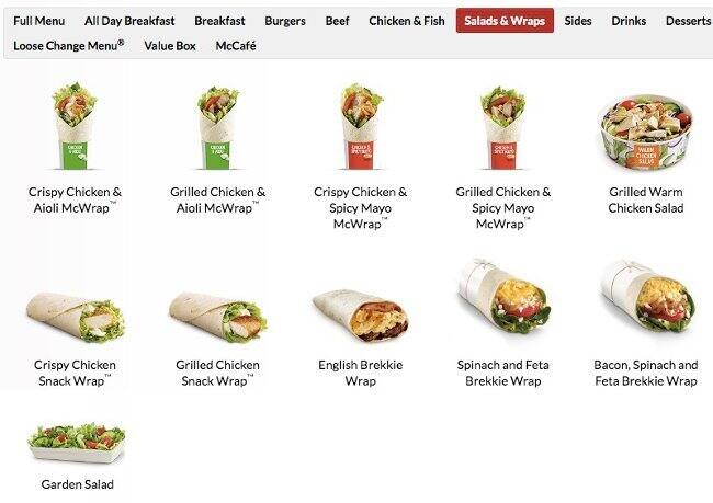 McDonald's Tea Tree Food Court меню
