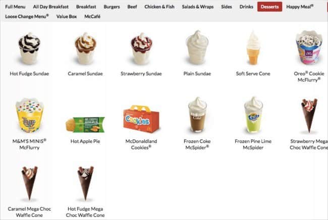 McDonald's Tea Tree Food Court меню