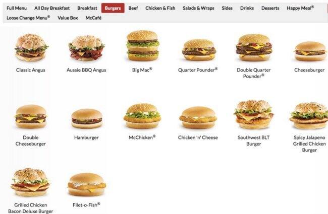 McDonald's Tea Tree Food Court меню