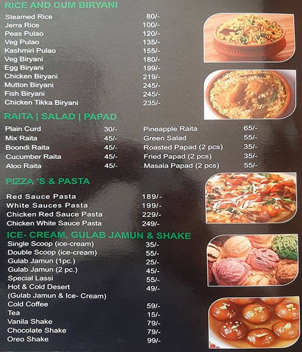 Menu at Green chillies Restaurant and Cafe, Dehradun